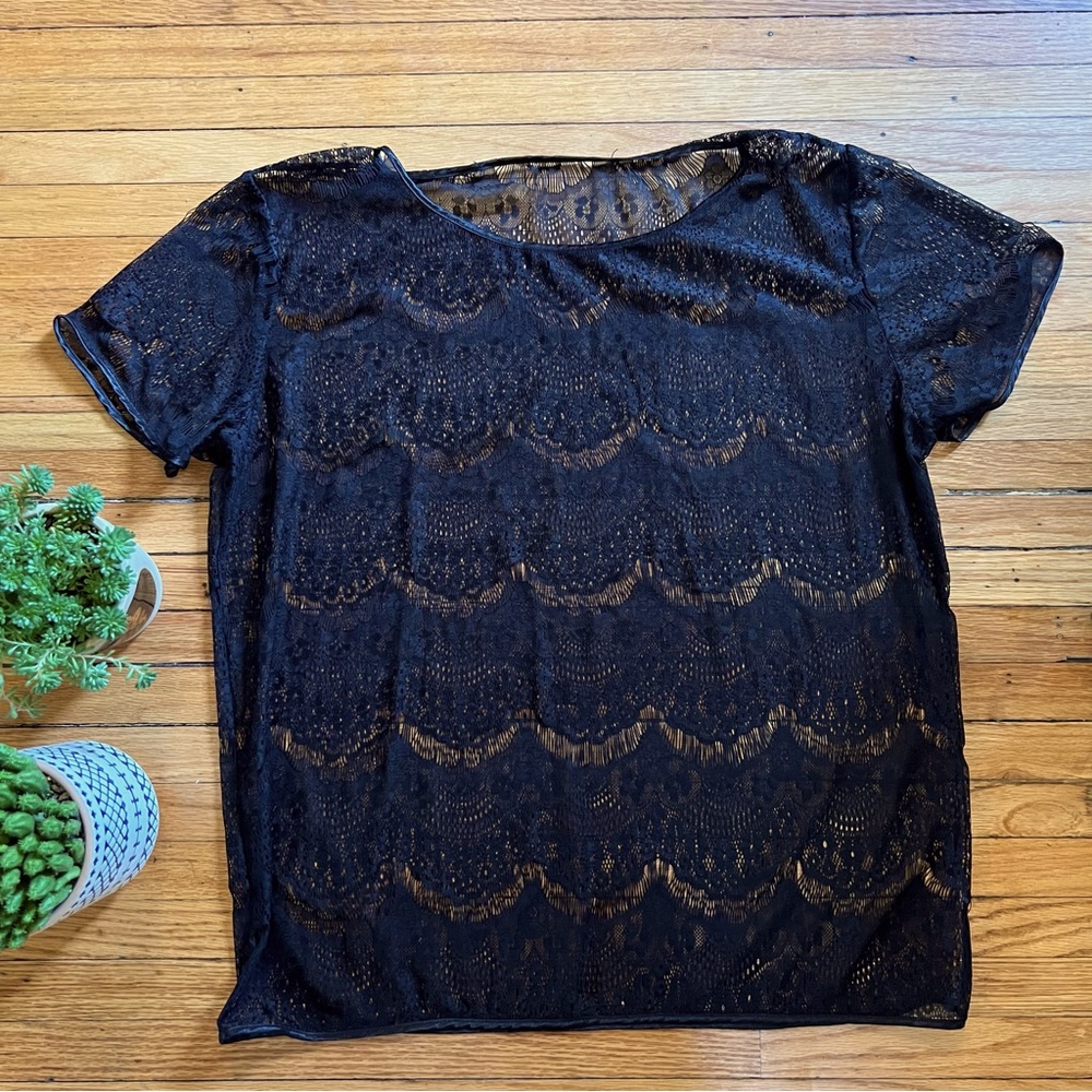 American Apparel Black Lace Top